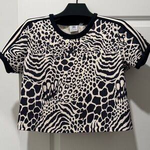 Adidas Animal Print Shirt - Black and White